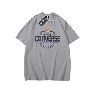 เสื้อยืดแขนสั้นลําลอง ผ้าฝ้าย พิมพ์ลาย Converse ทรงหลวม แฟชั่นฤดูร้อน สําหรับผู้ชาย และผู้หญิงS-5XL