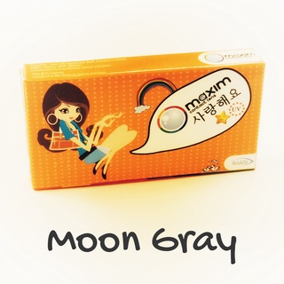 Maxim คอนแทคเลนส์สี Moon Gray แบบรายเดือน กล่องส้ม