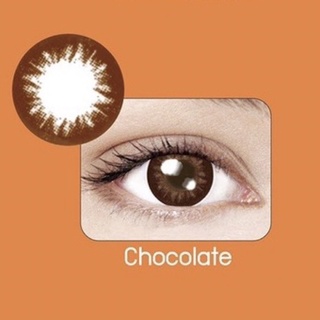 กล่องส้ม Chocolate คอนแทคเลนส์ บิ๊กอาย สีช็อคโกแลต คอนแทคเลนส์ Maxim Contact Lens สายตาสั้น ค่าสายตา -12.00 Bigeyes ตาโต