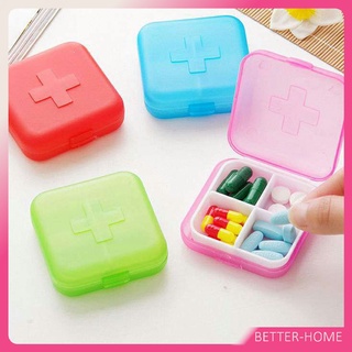 กล่องยา มินิ กล่องสีสันลูกกวาด หลายช่อง กล่องยาแบบพกพา Cross-packing pill box