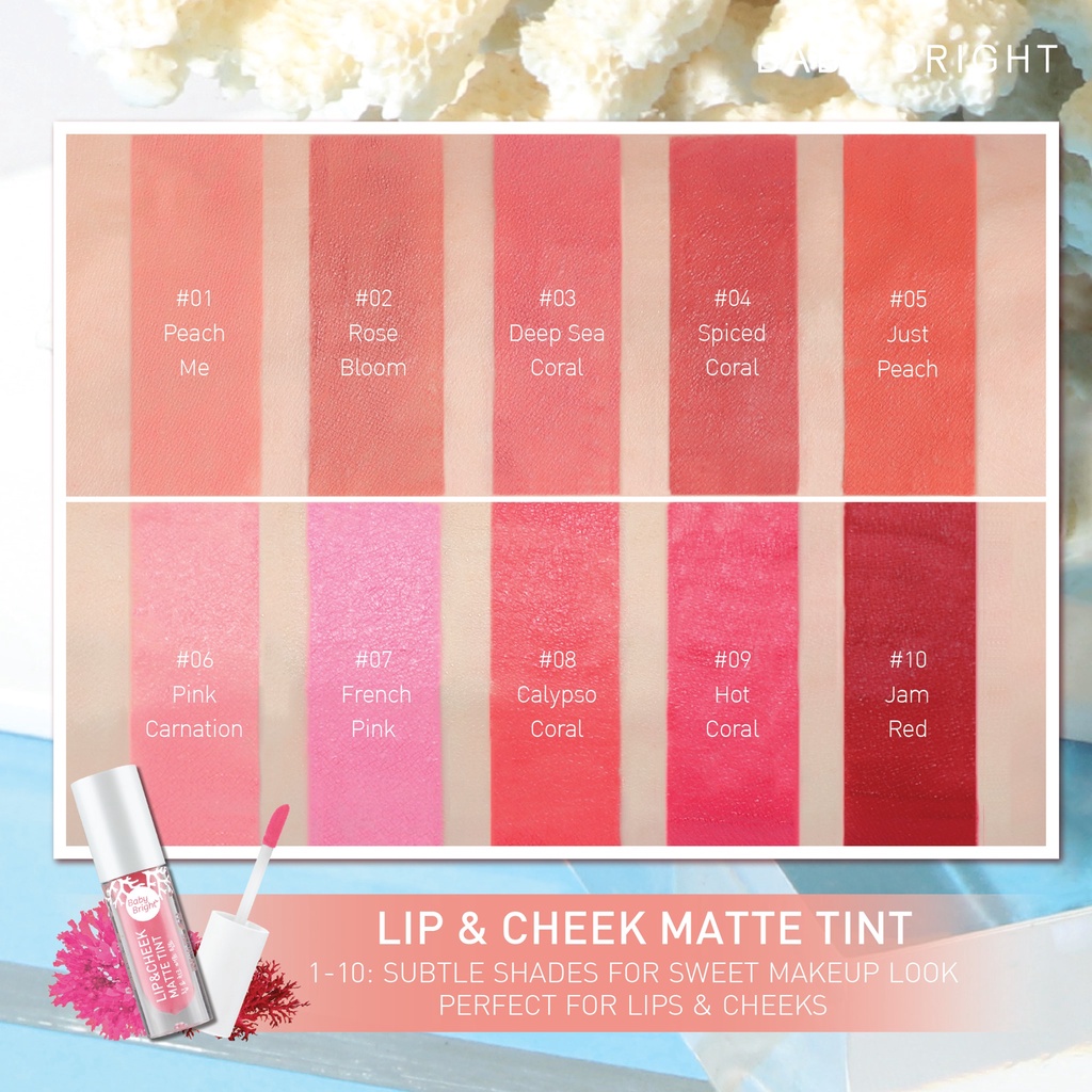 ภาพสินค้าถูก/แท้/ส่งฟรี ลิป Baby Bright Lip&Cheek Matte Tint ลิปเบบี้ ไบรท์ ลิปชีค ลิปแมทต์ ลิปจุ่ม ลิปแมท ลิปสติก เบบี้ไบรท์ จากร้าน lovelove_may บน Shopee ภาพที่ 4