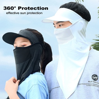ผ้าเรยอน UPF50+ หน้ากากกันแดด ป้องกันรังสียูวี ระบายอากาศ พร้อมหมวก เหมาะกับฤดูร้อน สําหรับผู้ชาย และผู้หญิง ขี่จักรยานยนต์ ตกปลา