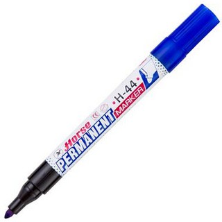 ปากกาเคมี [ตราม้า] H-44 ปากแหลม น้ำเงิน