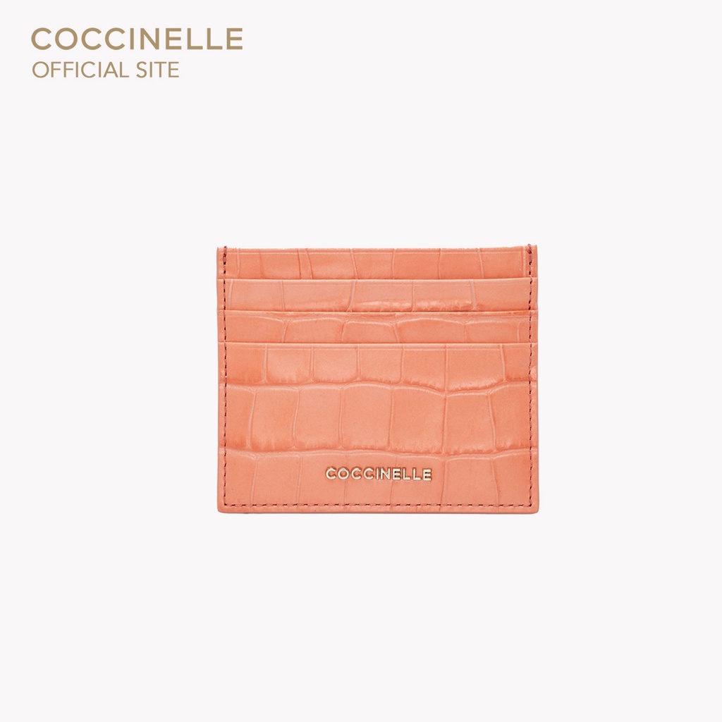 coccinelle-metallic-croco-shiny-soft-document-holder-129501-noir-กระเป๋าใส่การ์ด