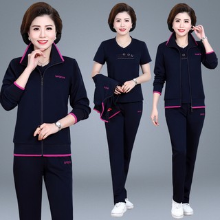 สวมใส่สบายและผ้าเนื้อดี✒สตรีวัยกลางคนและวัยชราชุดกีฬาสตรีฤดูใบไม้ผลิและฤดูใบไม้ร่วง 2021 เสื้อแจ็คเก็ตใหม่สไตล์ตะวันตกอ
