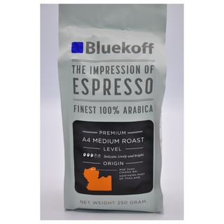 ภาพหน้าปกสินค้าBluekoff เมล็กาแฟอาราบิก้า100% คั่วกลาง (250g) A4 ที่เกี่ยวข้อง