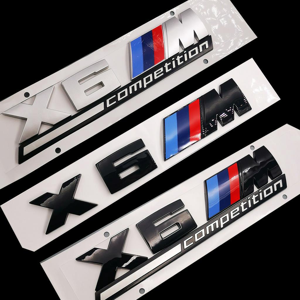 BMW M X6 Logo Auto Badge Emblem Trunk Emblem COMPETITION Bar Underlined ...