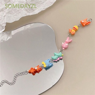 ภาพขนาดย่อของสินค้าSOMEDAYZL Adjustable Korean Style Bracelets Cool Harajuku Style Cartoon Bracelet Women Creative Resin Rabbit Jewelry Gift Personality Female Wristband/Multicolor