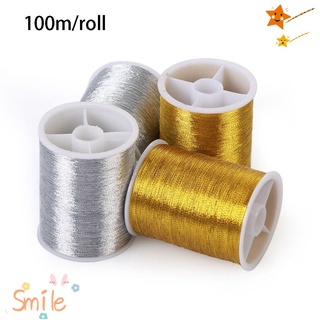 สินค้า Smile ม้วนด้าย สีทอง 100 เมตร สําหรับเย็บปักถักร้อย DIY