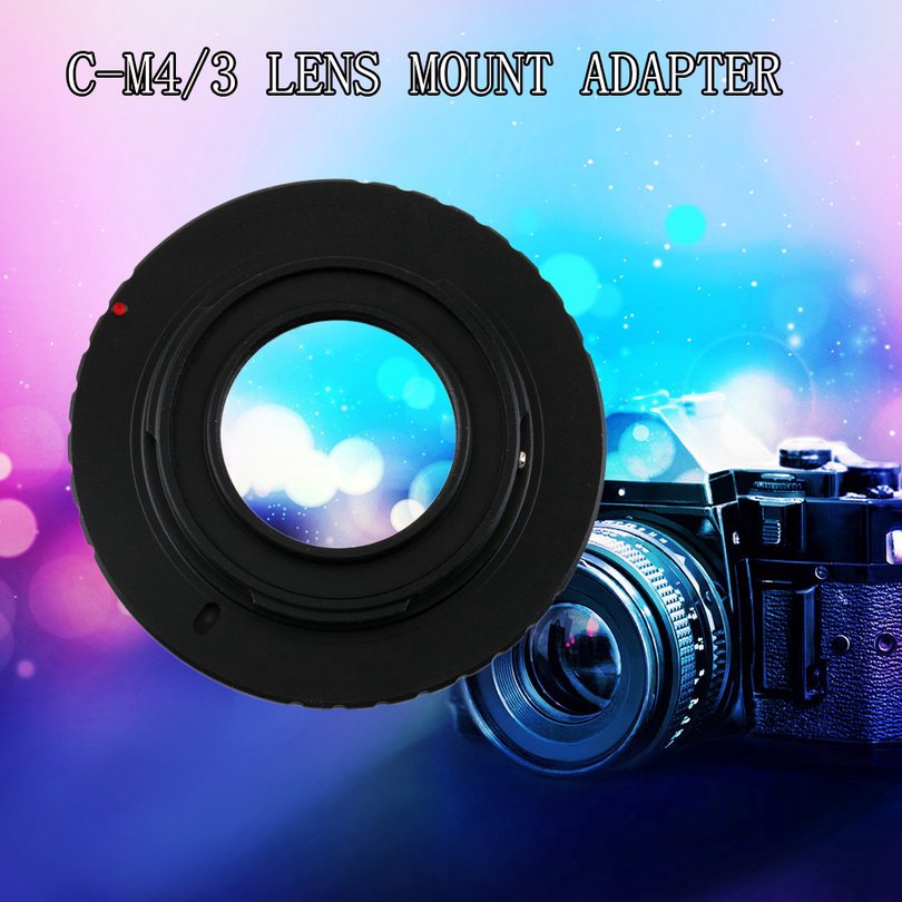 ภาพหน้าปกสินค้าอะแดปเตอร์เลนส์กล้องอลูมิเนียมสีดําสําหรับ olympus pm 1 c mount lens to micro 4/3 m 4 /3