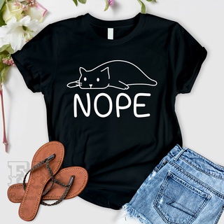 เสื้อยืด พิมพ์ลาย Nope Lazy Cat เหมาะกับของขวัญวันเกิด สําหรับคนรักแมว 2022