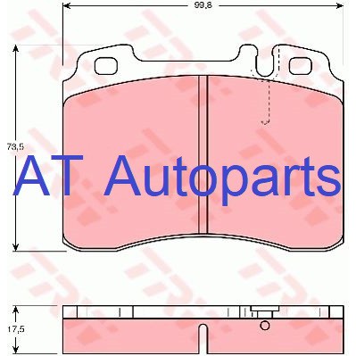 ผ้าเบรคชุดหน้า-benz-sl-r129-sl280-sl320-500sl-600sl-1993-2001-gdb962-trw-ราคาขายต่อชุด