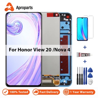 อะไหล่หน้าจอสัมผัสดิจิทัล LCD V20 6.4 นิ้ว แบบเปลี่ยน สําหรับ Huawei Nova 4 Honor View 20