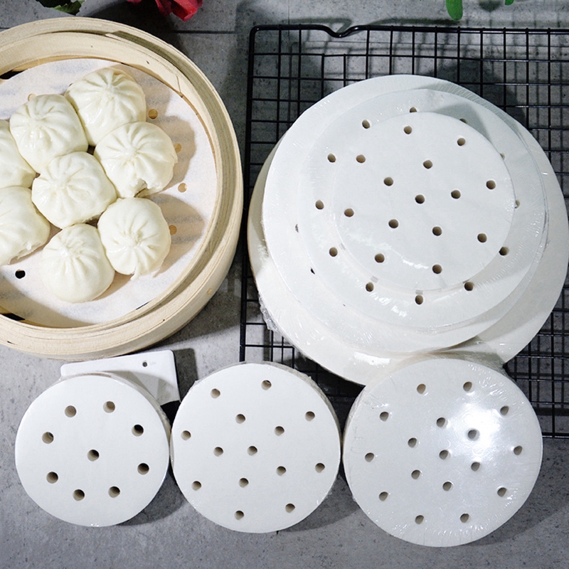 100PCS Steamer Paper Air Fryer Round Baking Kitchen Tool Steamed Bun
