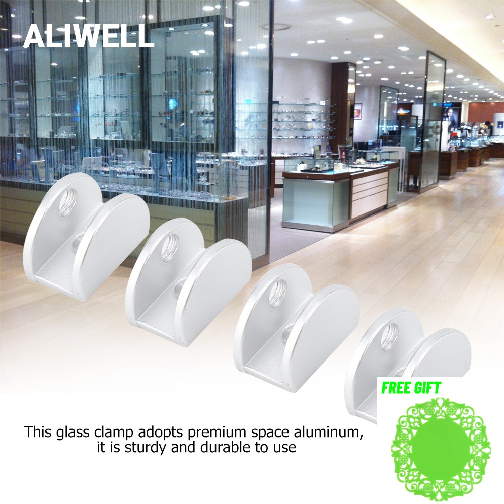 aliwell-คลิปหนีบกระจกอลูมิเนียม-4-ชิ้น