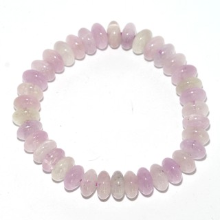 กำไลคุนไซต์ (Kunzite) ชมพูอมม่วง เนื้อใส โดนัท ขนาด 9 มม. ขนาดข้อมือ 54-57 มม.