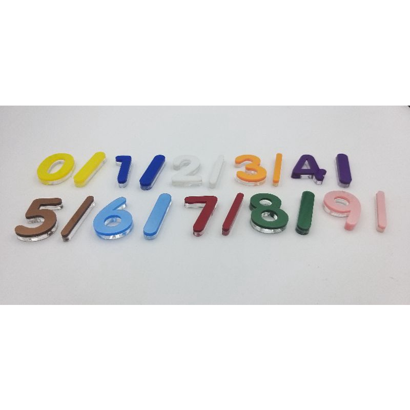 ตัวเลขบ้านเลขที่อคริลิกสีซ้อนอคริลิกใส-2-ชั้นสูง-5-5-ซม-มี10สีให้เลือกถูกโฉลก