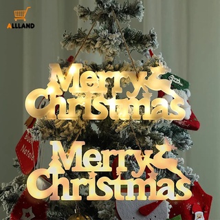 โคมไฟ LED รูปตัวอักษร Merry Christmas ใช้แบตเตอรี่ สําหรับตกแต่งต้นคริสต์มาส รั้ว หน้าต่าง บ้าน ปาร์ตี้ DIY