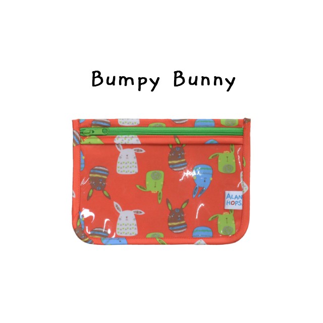 alan-hops-กระเป๋าใสเอนกประสงค์-รุ่น-daily-buddy-ลาย-bumpy-bunny-orange