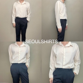 ภาพขนาดย่อของภาพหน้าปกสินค้าS5: ราคาส่ง 11 สี เสื้อเชิ้ตแขนยาวสีพื้น รุ่นสาบซ้อน เชิ้ตสไตล์เกาหลี ไซส์ M L XL XXL จากร้าน seoulshirts_official บน Shopee ภาพที่ 7