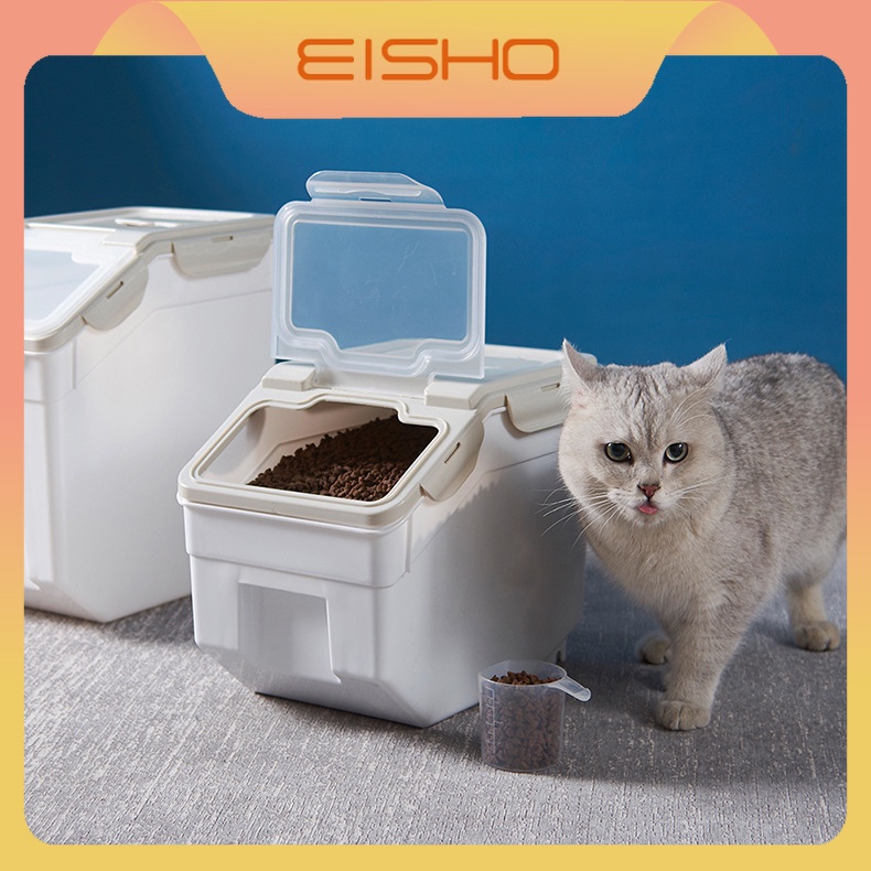 eisho-กล่องเก็บอาหารสัตว์เลี้ยงแมวสุนัข-ภาชนะใส่อาหาร-ถังอาหารสัตว์เลี้ยงกันชื้นกันมด-ปริมาณใหญ่