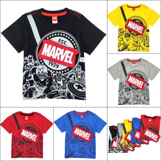 เสื้อยืดเด็ก มาร์เวล Marvel มีกระเป๋าเย็บติดกับเสื้อ (ลิขสิทธิ์แท้)