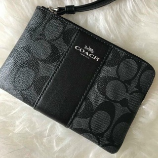 กระเป๋าสตางค์คล้องมือ COACH F58035 CORNER ZIP WRISTLET คล้องมือ s ซิบเดียว