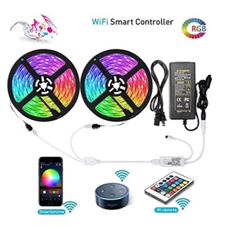 ไฟ Strip Light wifi led control  MIC Music ฟังก์ชั่นจับเวลามัลติฟังก์ชั่นพร้อมรีโมท IR 24Key สำหรับ 5050 3528 RGB RGB