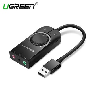 Ugreen Sound Card USB Audio Interface External 3.5 mm Mic Audio อะแดปเตอร์ soundcard
