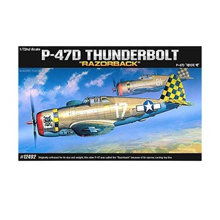 โมเดลประกอบ Academy Model 1/72 AC12492 (2175) P-47D THUNDERBOLT RAZOR