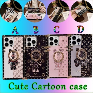 แฟชั่น หมี กรณี For OPPO Reno8T 5G Reno8Z Reno7Z Reno7 Pro Realme X3 superzoom X50 X50pro A7 A5S A3S A12 เคสมือถือ Glossy Acrylic cute cartoon Fashion Violent bear soft Phone case