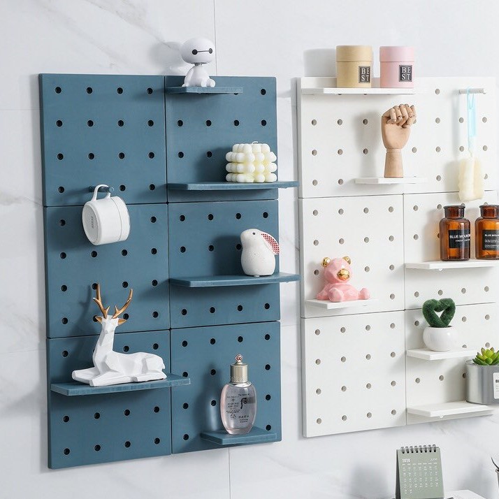 diy-บ้านให้สวย-ชั้นเก็บของแบบติดผนัง-pegboard-ชั้นเก็บของแบบติดผนัง