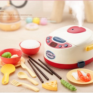 ชุดของเล่นหม้อหุงข้าวทำอาหารจำลอง สำหรับเด็ก  เครื่องครัวจำลอง  บ้านเด็กเล่น