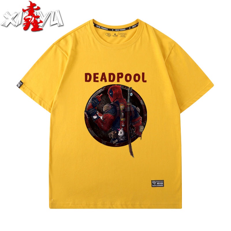 เสื้อยืดโอเวอร์ไซส์เสื้อยืดชาย-ins-เทรนด์ป่า-marvel-ฮีโร่-deadpool-deadpool-แฟนหนังเสื้อยืดชาย-ins-trends-4xl