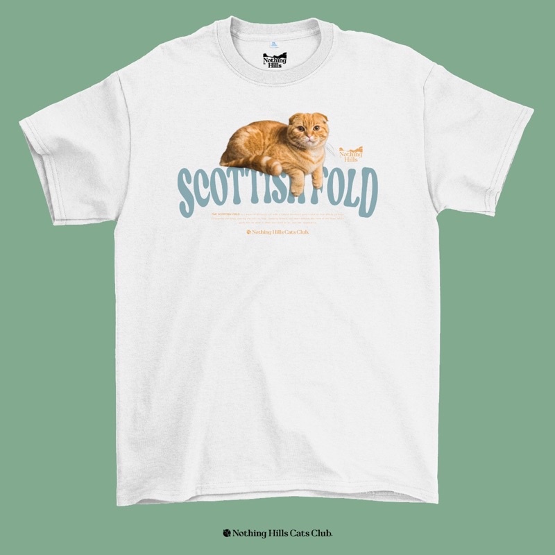 เสื้อยืดลาย-scottish-fold-สกอตติชโฟลด์-classic-cotton-unisex-by-nothing-hills-ใหม่