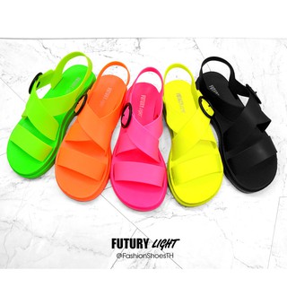 ยางยิ่มเว่อออ 🌈 FUTURY light ® รองเท้าแตะรัดส้น เล่นน้ำ เที่ยวทะเล รองเท้ารัดส้นผู้หญิง (มีสีส้ม) 1819/08