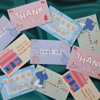 (ขั้นต่ำ15ใบ)การ์ดขอบคุณ thank youcard ขอบคุณลูกค้า💟  สั่ง50แผ่นขึ้นไป ใส่ชื่อร้านค้าได้