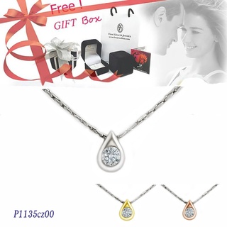 Finejewelthai-จี้เพชร-จี้เงิน-เพชรแท้-พลอยประจำเดือนเกิด-Diamond-Silver-Pendant-Diamond_Gift_set82