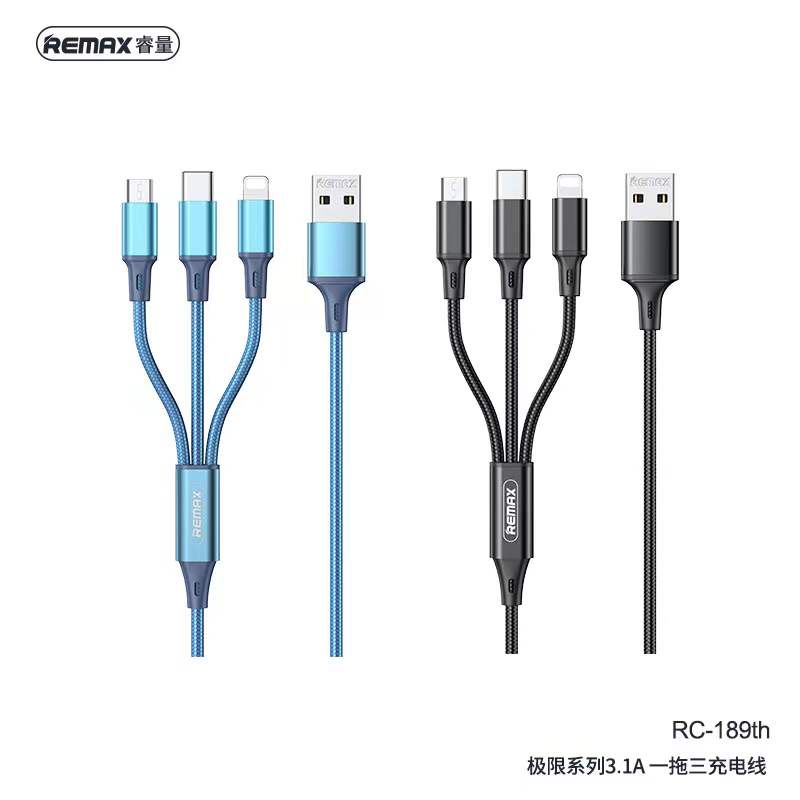 สายชาร์จ remax rc 189 3in1 3.1 A อุปกรณ์ที่ช าร์จ มือถือ สายเชือกถัก ...