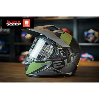 ZEUS 913 BF1 Matt Titanium Green หมวก Sport Adventure Touring สามารถถอด peak เข้าออกได้ มีแว่น 2 ชั้น