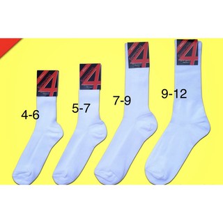 (1แพ็ค6คู่)ถุงเท้านักเรียนข้อยาว มีครบทุกไซส์ สีขาว