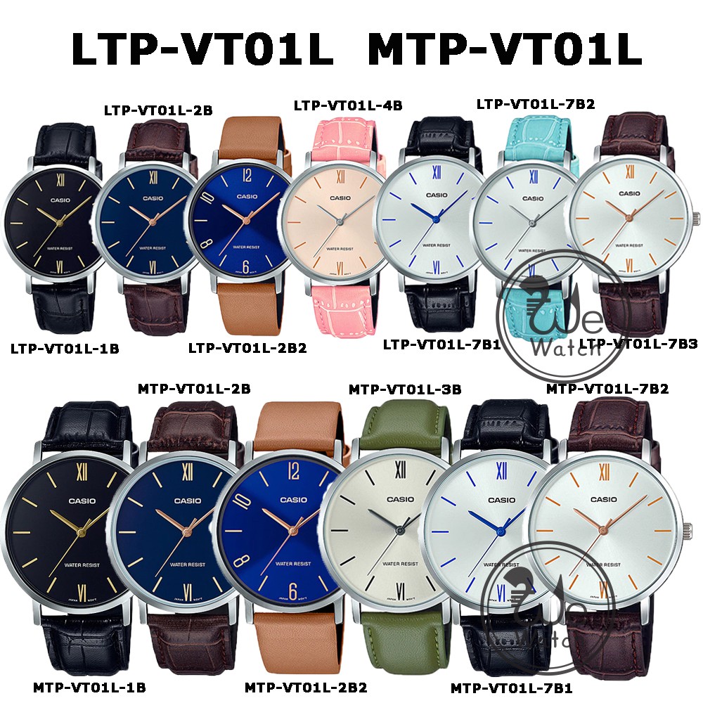 ภาพหน้าปกสินค้าCASIO % รุ่น LTP-VT01L MTP-VT01L นาฬิกาหญิงและชาย สายหนัง กล่องและประกัน1ปี LTPVT01 MTPVT01 LTPVT01L MTPVT01L จากร้าน wewatchs บน Shopee
