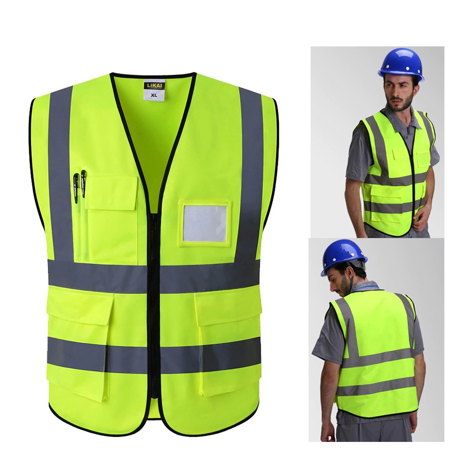 ภาพหน้าปกสินค้าเสื้อกั๊กสะท้อนแสง เพื่อความปลอดภัย เสื้อจราจร เสื้อกั๊กจราจร Reflective Vest เสื้อกั๊กทำงาน เสื้อสะท้อนแสงรุ่นเต็มตัว