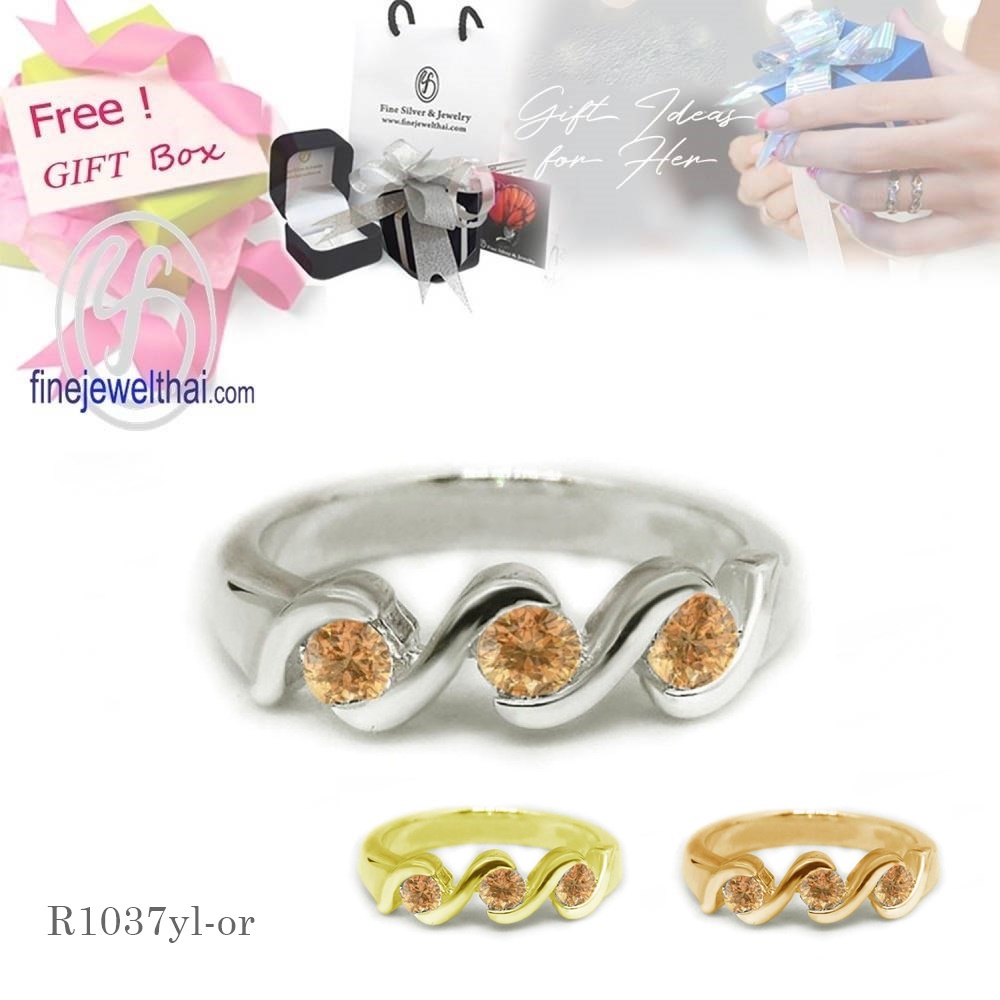 finejewelthai-แหวนบุษราคัม-บุษราคัม-แหวนเงินแท้-แหวนพลอย-พลอยประจำเดือนเกิด-r1037yl-or-เลือกสีตัวเรือนได้