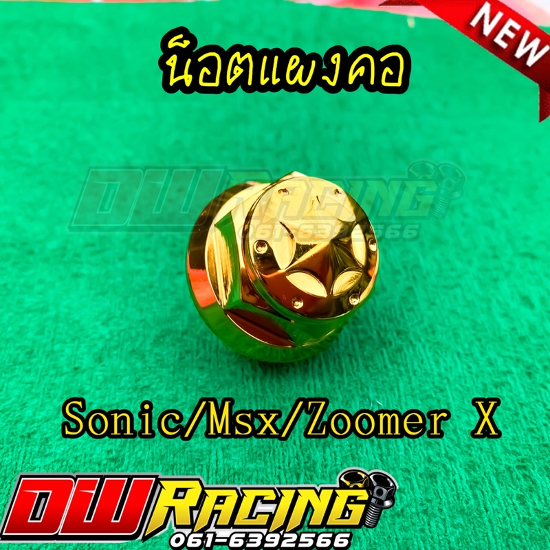 น็อตแผงคอ-จี้ลายดาว-สีทอง-เนื้องานสแตนเลสแท้100-สำหรับ-sonic-msx-zoomer-x
