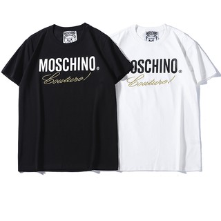 เสื้อยืดแฟชั่น Unisex ผ้าฝ้ายพิมพ์ลาย MoschinoS-5XL