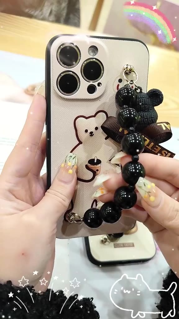 phone-case-back-cover-phone-case-for-samsung-galaxy-s23fe-sm-s7110-waterproof-bear-bracelet-soft-case-anti-knock-cute