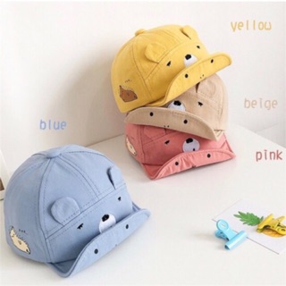 🔥2020 NEW!!! (พร้อมส่งจากไทย) หมวกเด็กแก๊ปลายหมี น่ารัก สไตล์เด็กญี่ปุ่น ผ้าดี