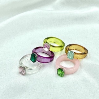 แหวน แหวนแฟชั่น เเหวนเกาหลี แหวนประดับสีใส