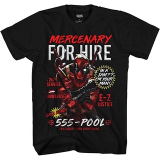 เสื้อยืดผ้าฝ้ายพิมพ์ลาย ไอเทมเด็ด!!เสื้อยืด พิมพ์ลายการ์ตูน Marvel Deadpool Mercenary สําหรับครอบครัว ผู้ใหญ่